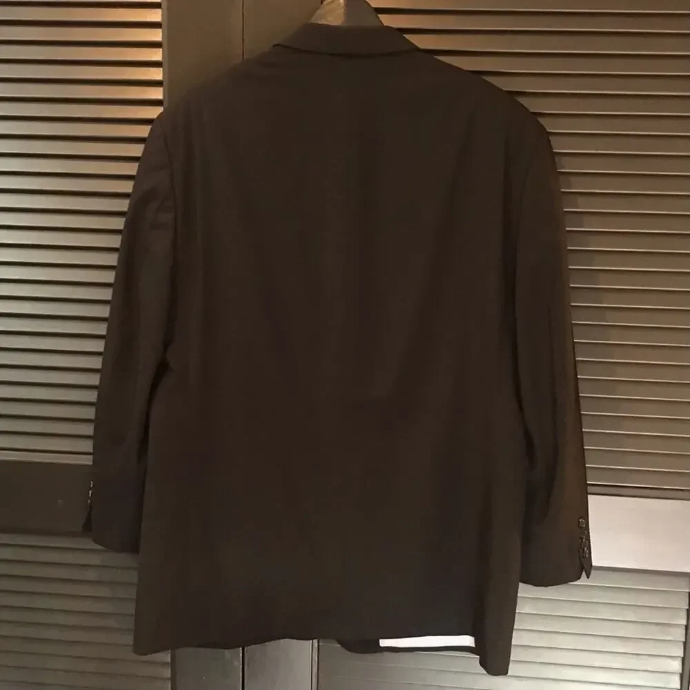 Wilke-Rodriguez Black Wool Blend Blazer with Cool Iridescent Lining, Size 42R
